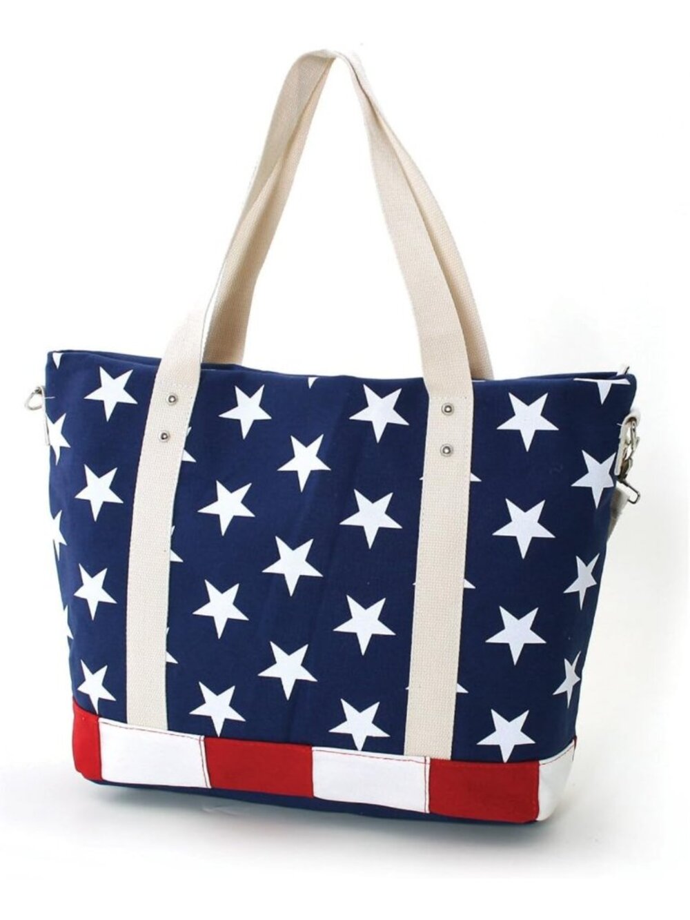 Patriotic Stars and Stripes USA Flag Canvas Tote Bag - Stylish & Durable